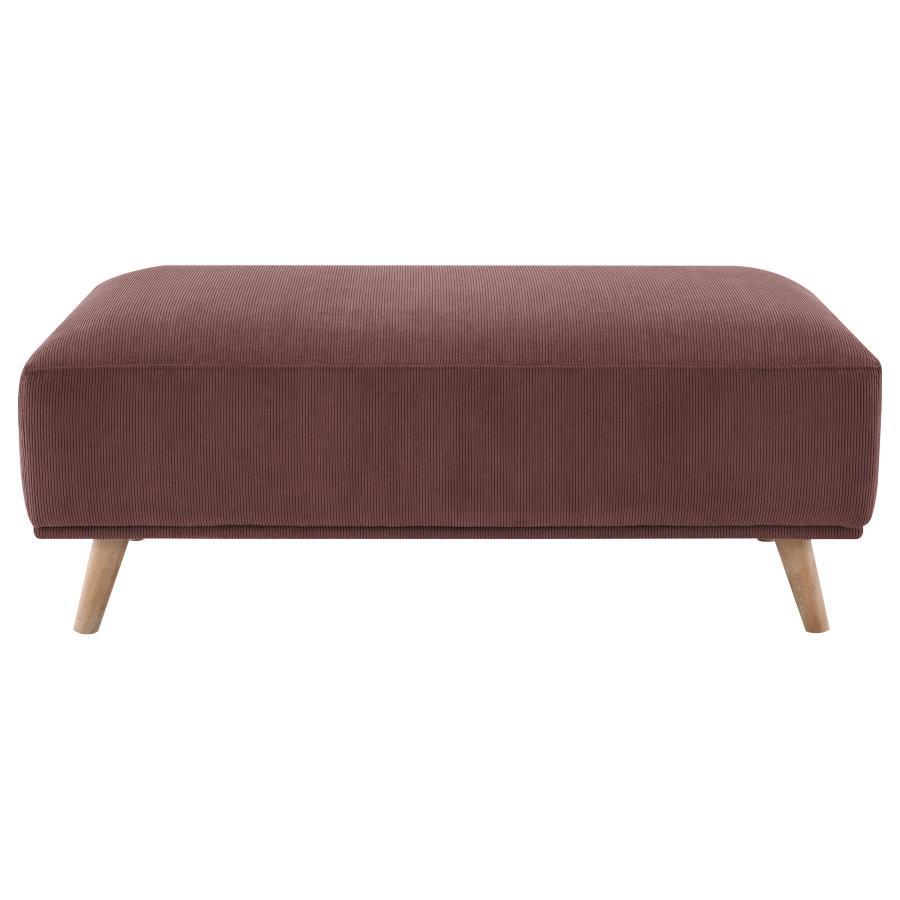 Elizabeth - Corduroy Upholstered Ottoman - Wine Red Coaster Fine Furniture
