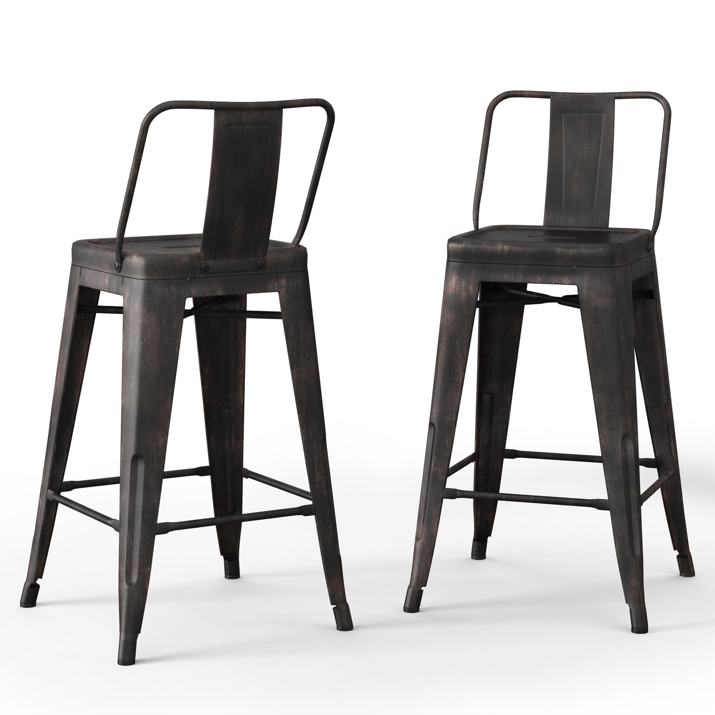 Rayne - Curved Back Metal Stool (Set of 2) Simpli-Home