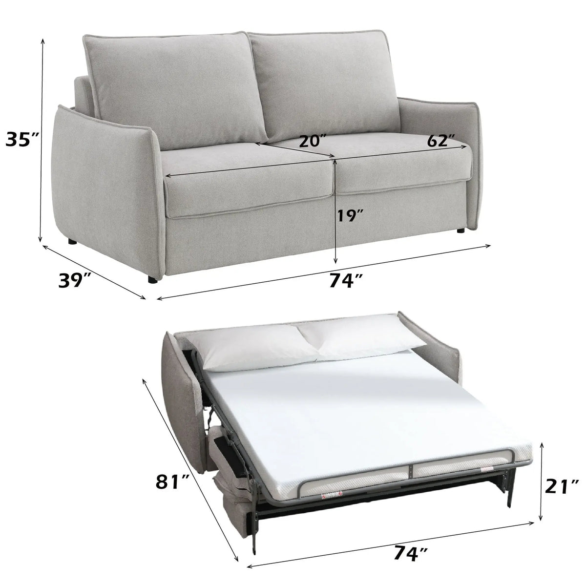 Jinn - Sofa With Sleeper - Beige Acme