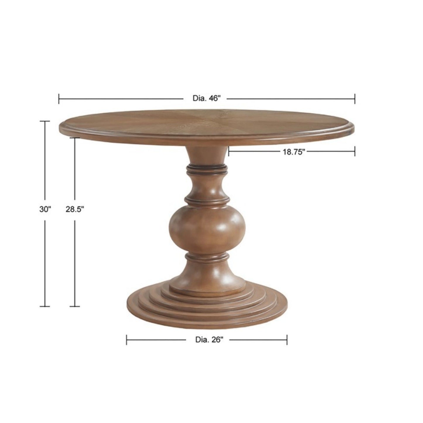 Round Pedestal Dining Table - Walnut JLA