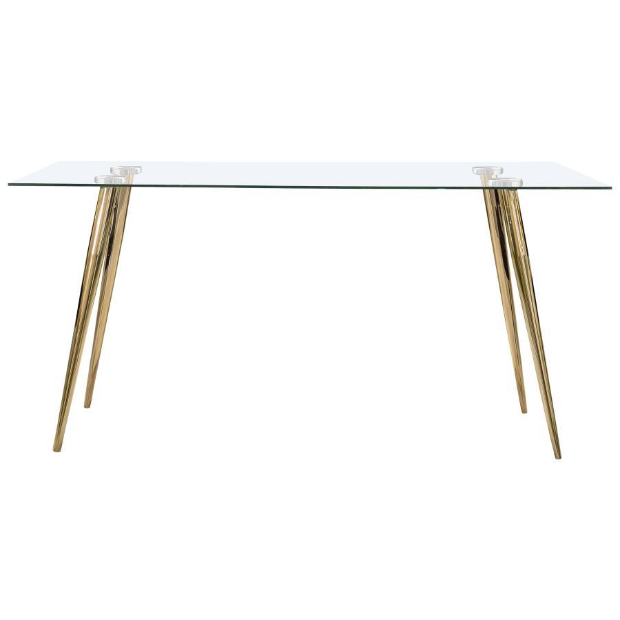 Gilman - Rectangular 64-inch Glass Top Dining Table CoasterEssence