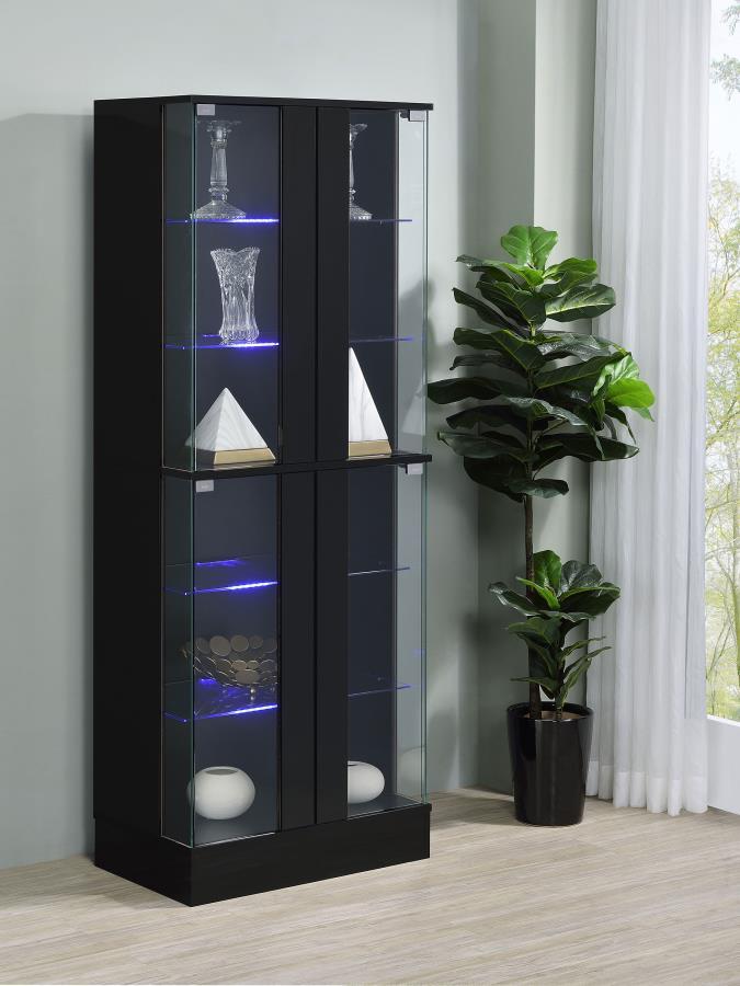 Cabra - 4-door LED Curio Display Cabinet Coaster Fine Furniture