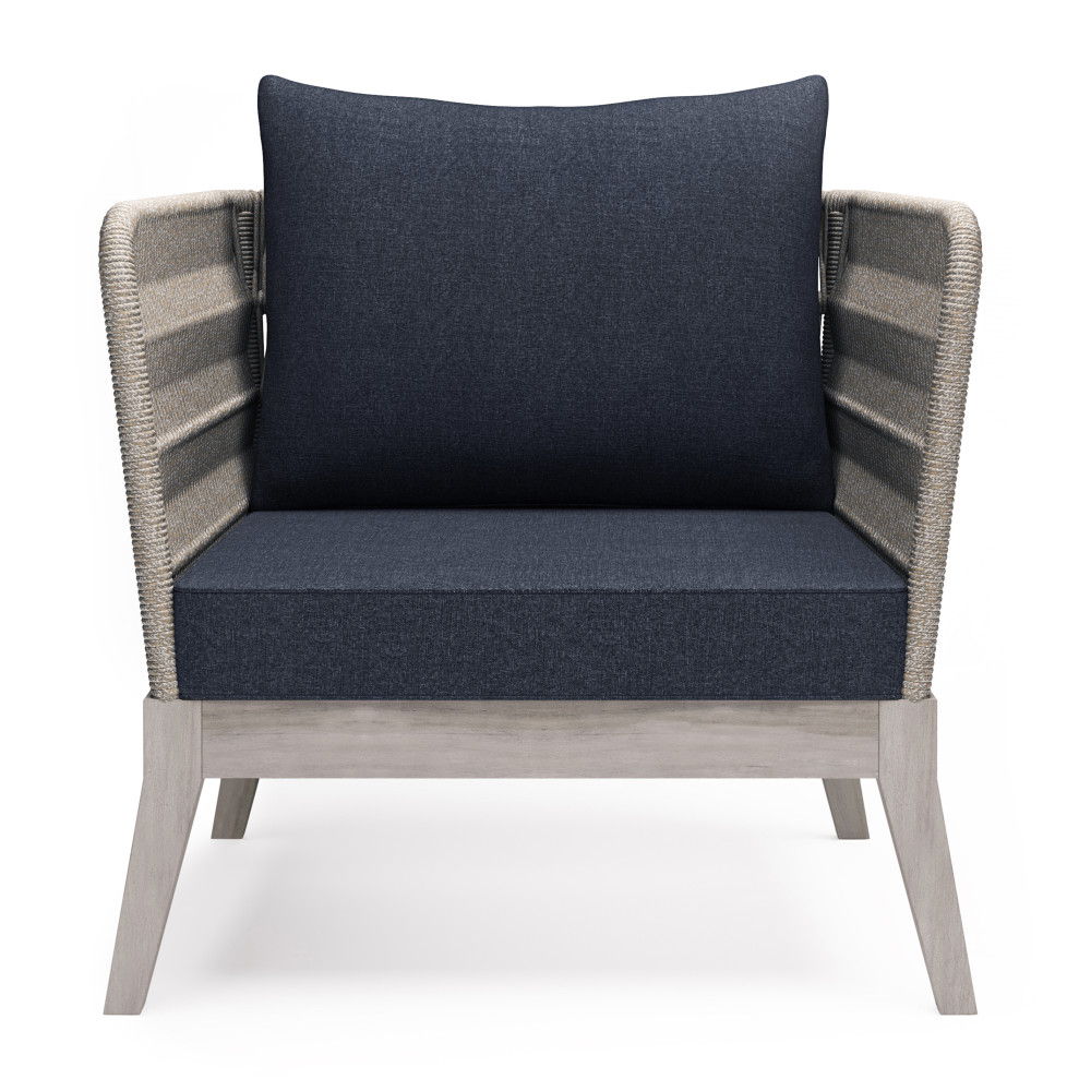Santiago - Outdoor Conversation Chair - Slate Gray Simpli-Home