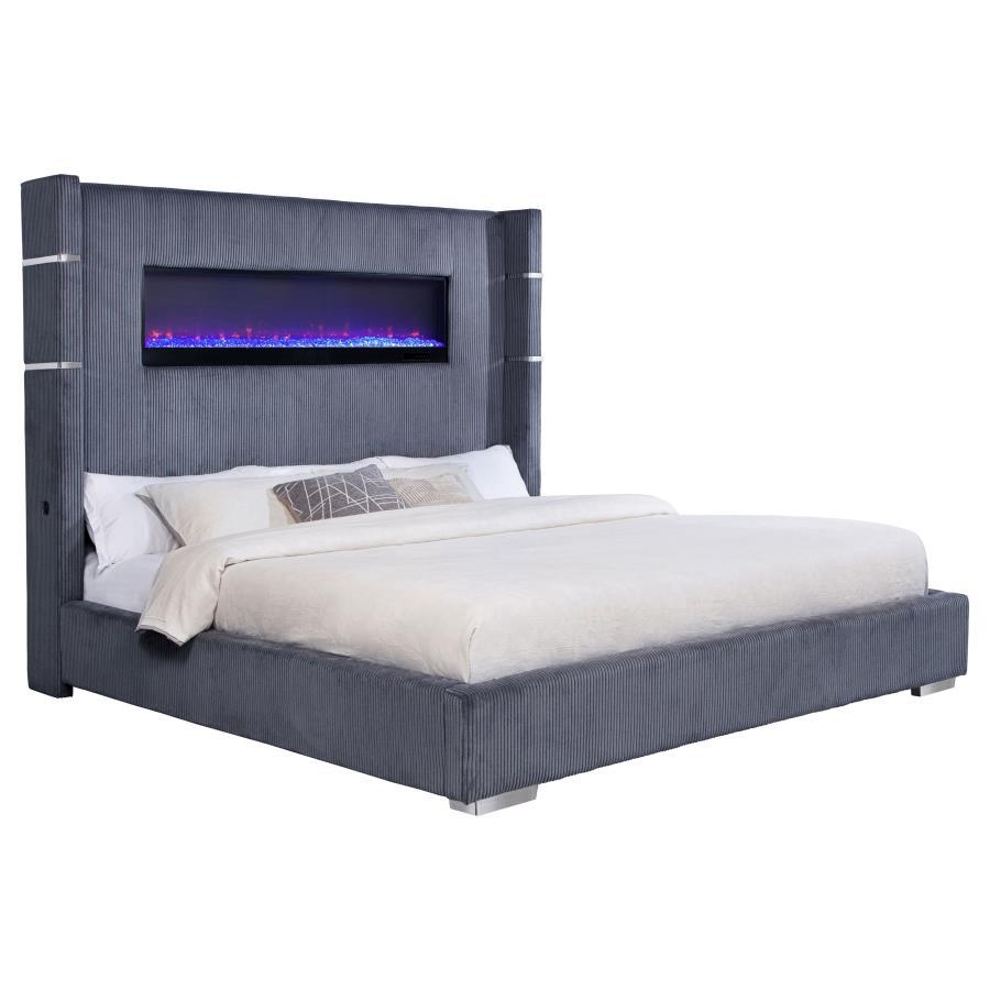 Tisdall - Upholstered Fireplace Bed Coaster Fine Furniture