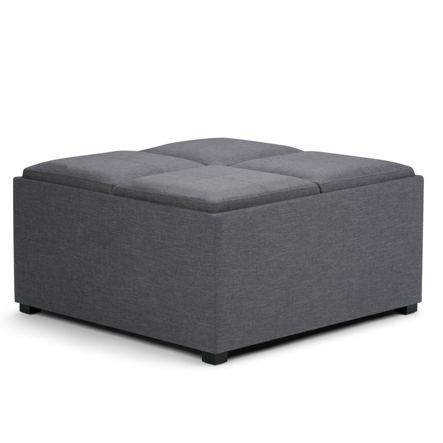 Avalon - Square Coffee Table, Storage Ottoman Simpli-Home