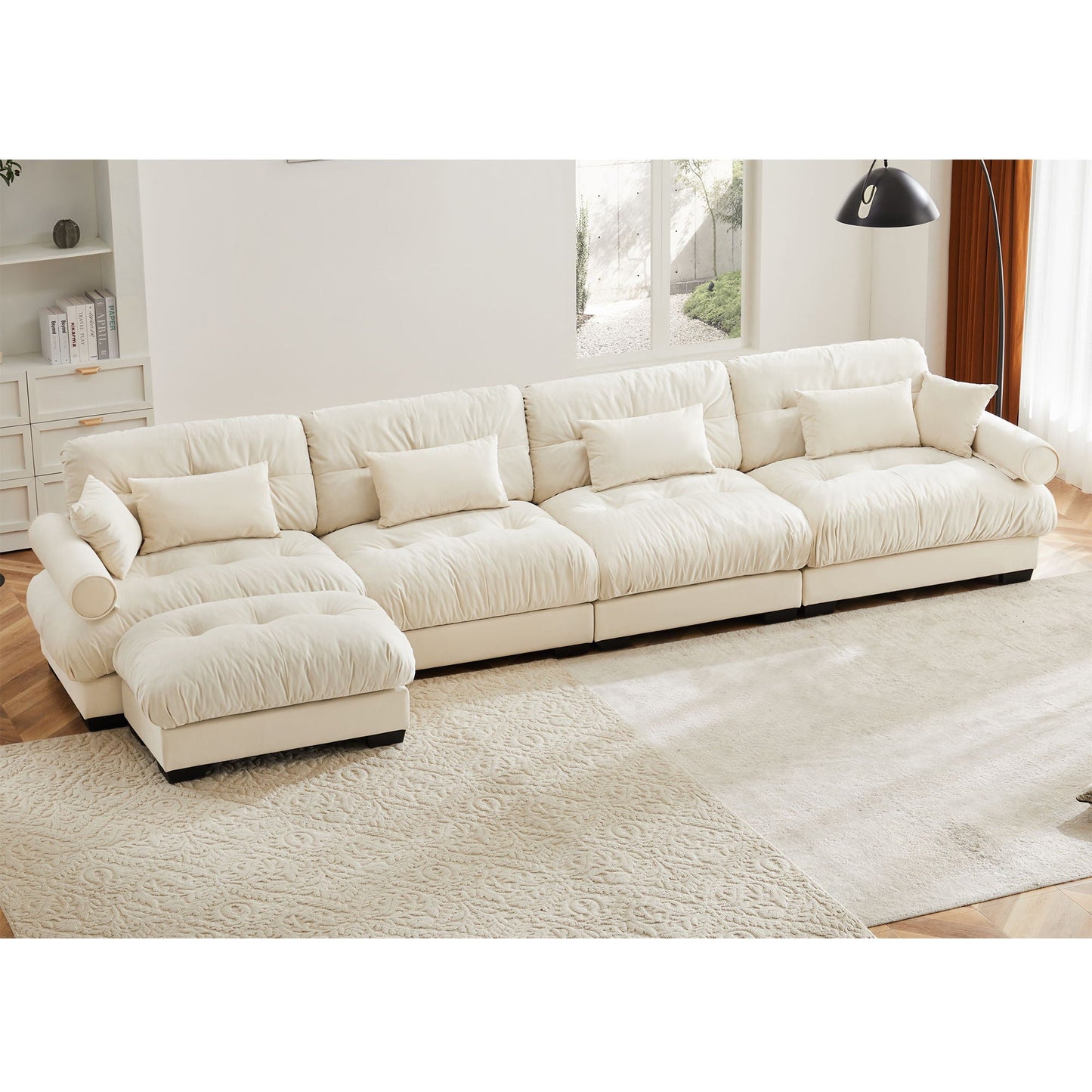 Super Comfort Oversized Modular Sectional Sofa With Movable Ottoman - Snoozhouse