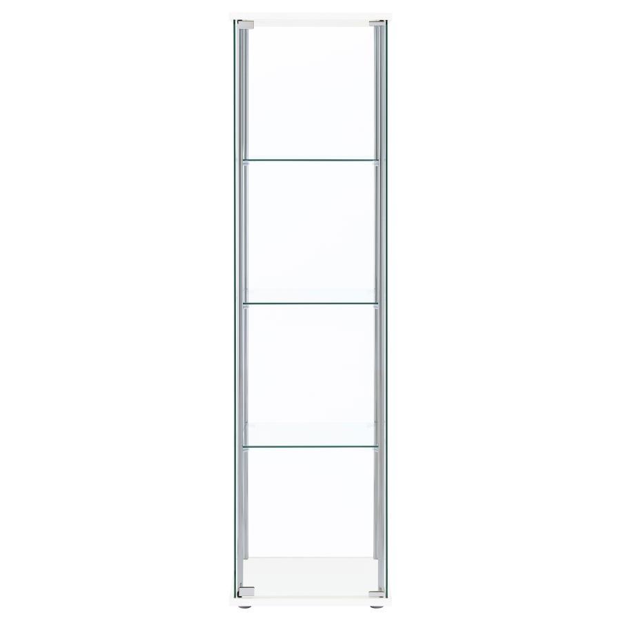Bellatrix - 4-Shelf Clear Glass Curio Cabinet CoasterEveryday