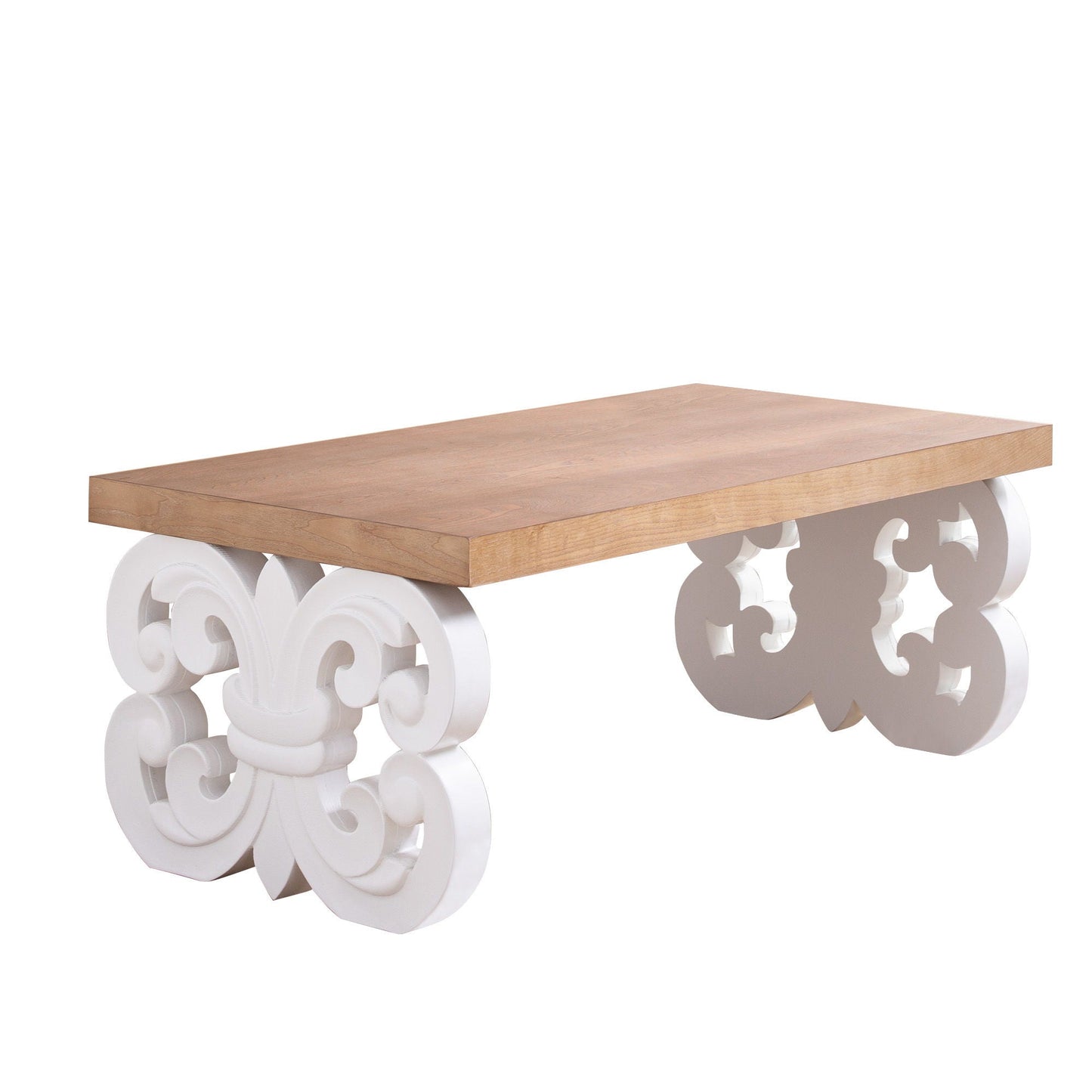 Ornate Scroll Base Coffee Table Home Essentials
