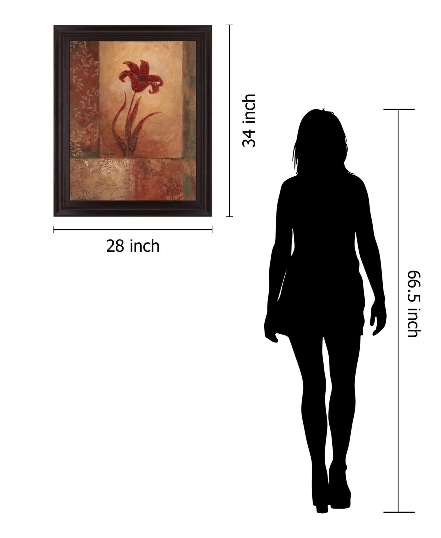 Crimson Blossom Panel - 28" x 34" Framed Wall Art Classy Art
