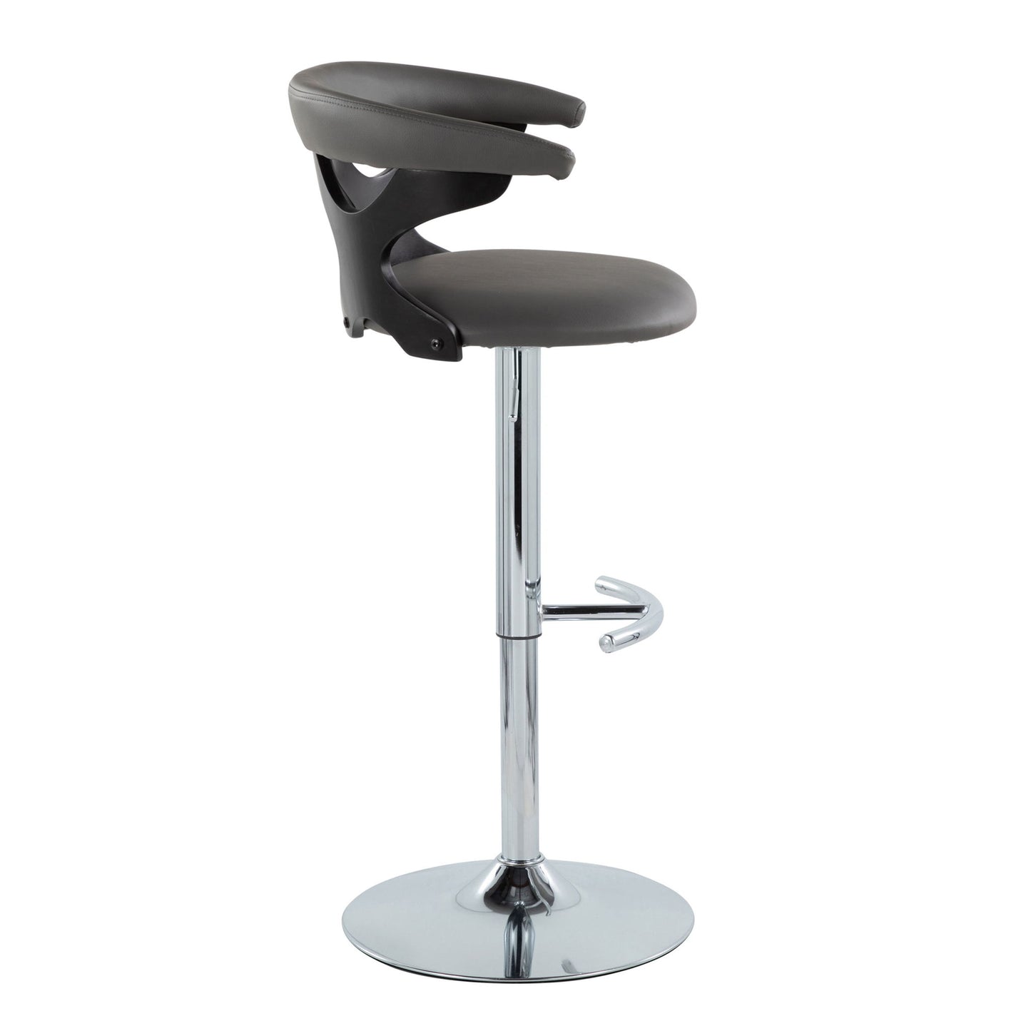 Gardenia - Contemporary Adjustable Barstool & Swivel, Rounded T Footrest (Set of 2) Lumi Source