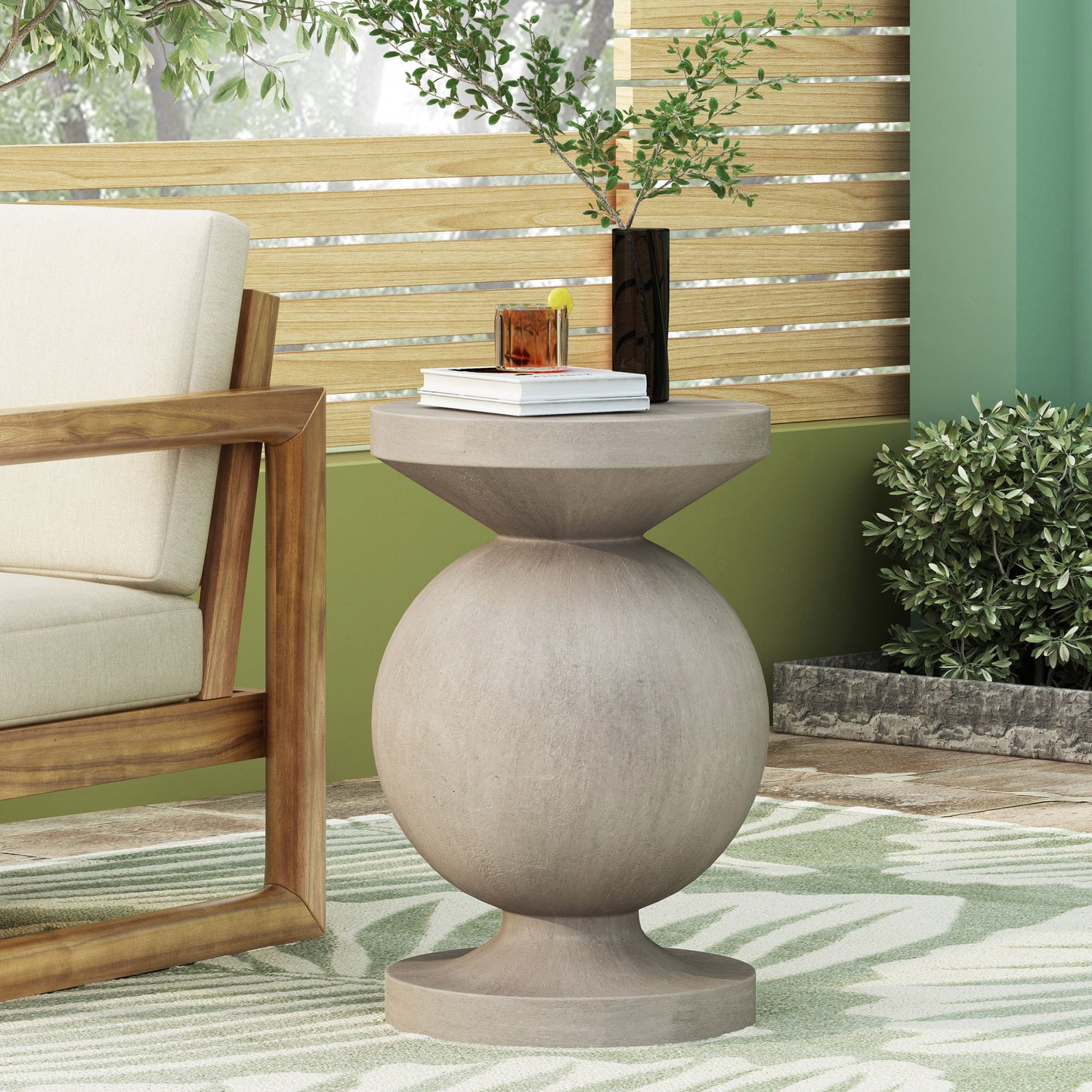 End Table, Outdoor - Natural Noble House