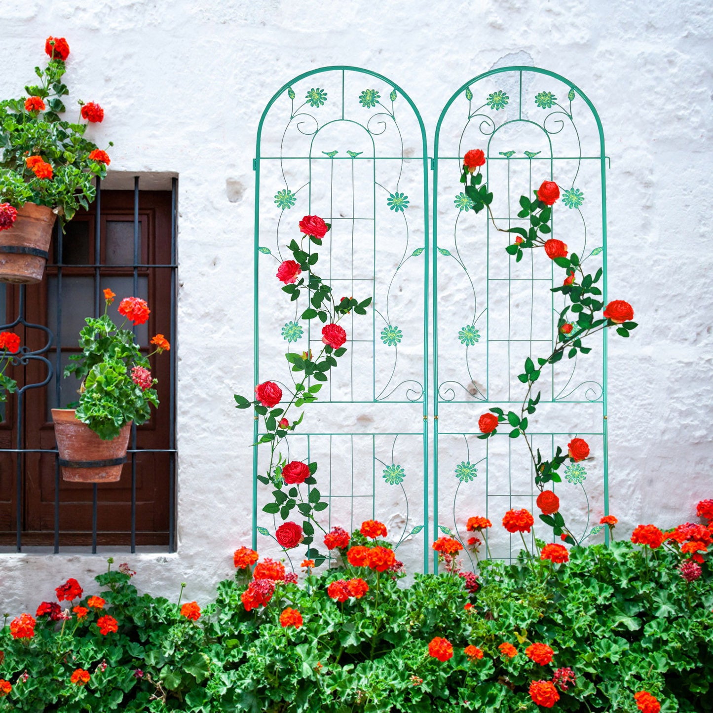Metal Garden Trellis Rustproof Trellis For Climbing Plant Outdoor Flower Support Daily Nest