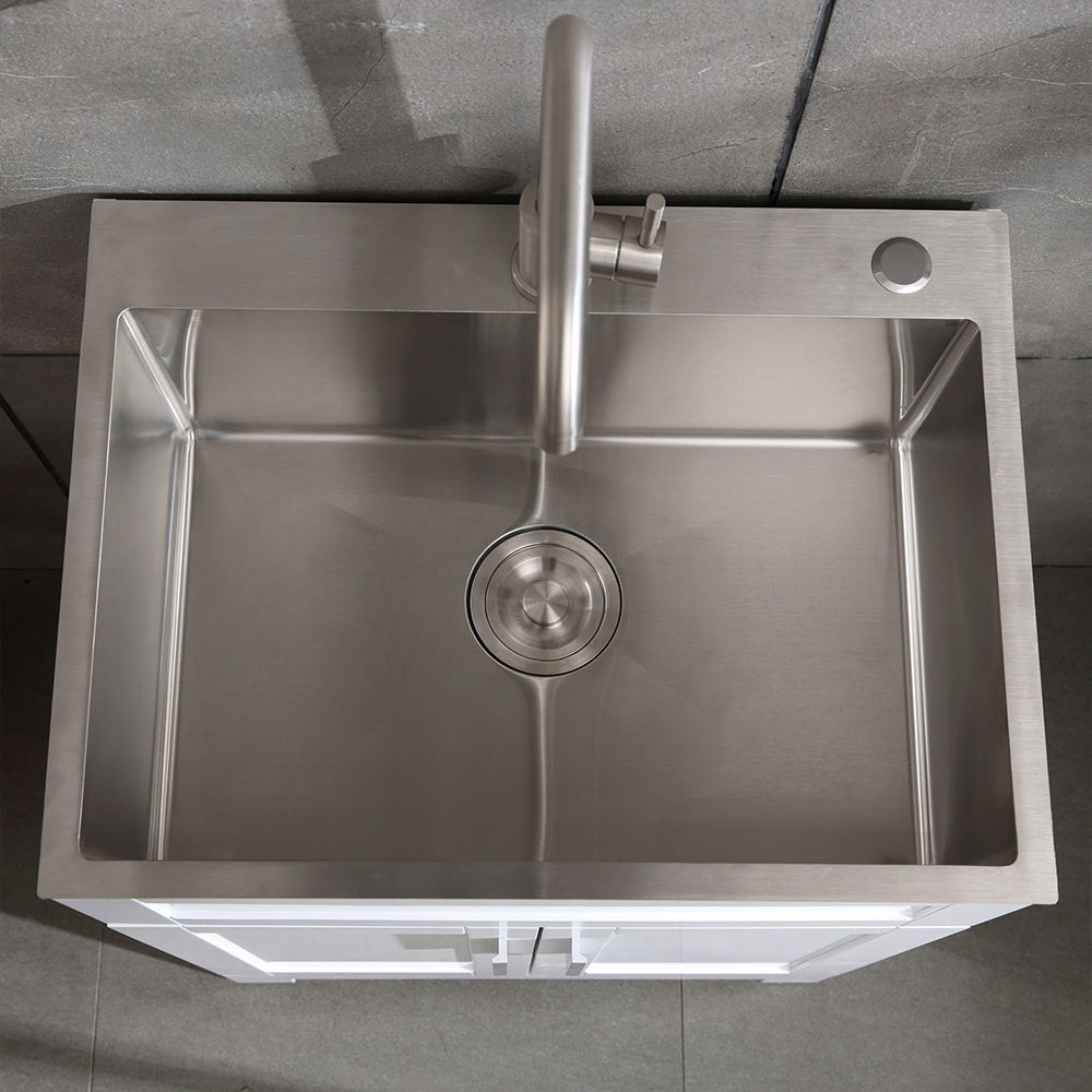 24" Stainless Steel Washing Sink With Faucet Hoses And Drain Head Only (Update) - Silver Daily Nest