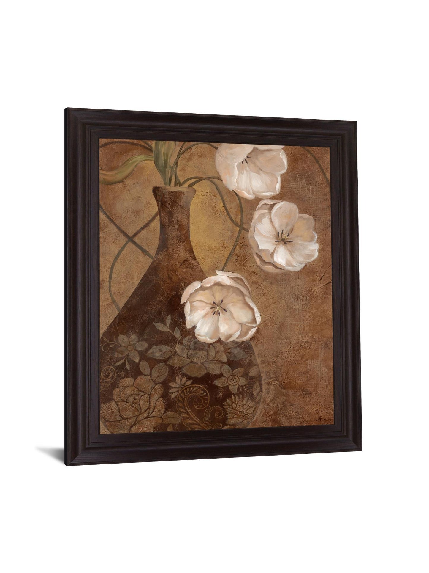 Floral Sepia Elegance - 28" x 34" Framed Wall Art Classy Art