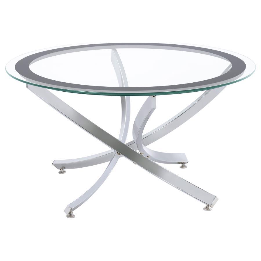 Brooke - Round Glass Top Coffee Table Set Coaster Fine Furniture