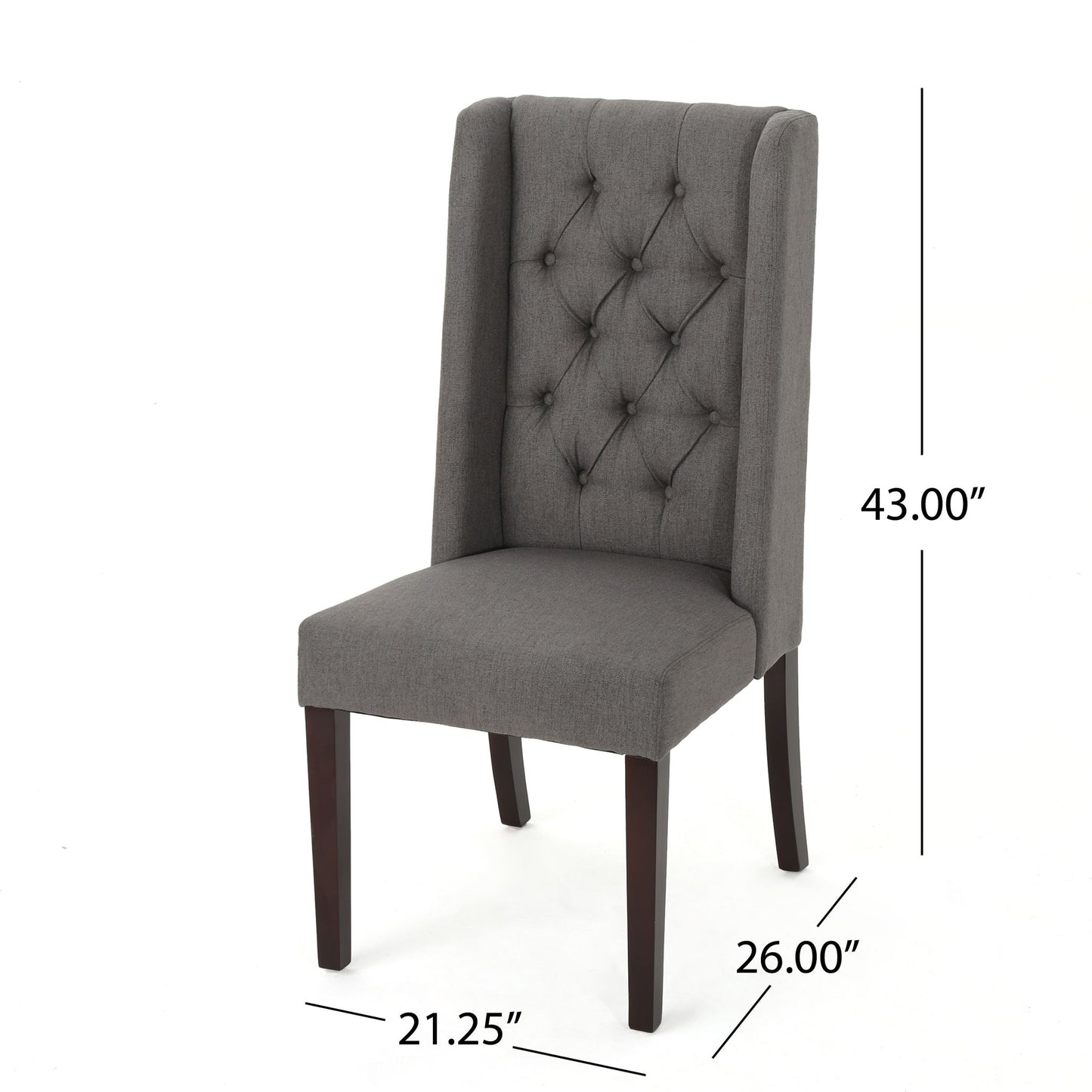 Sophisticated Tufted Dining Chair With High Back Design Noble House