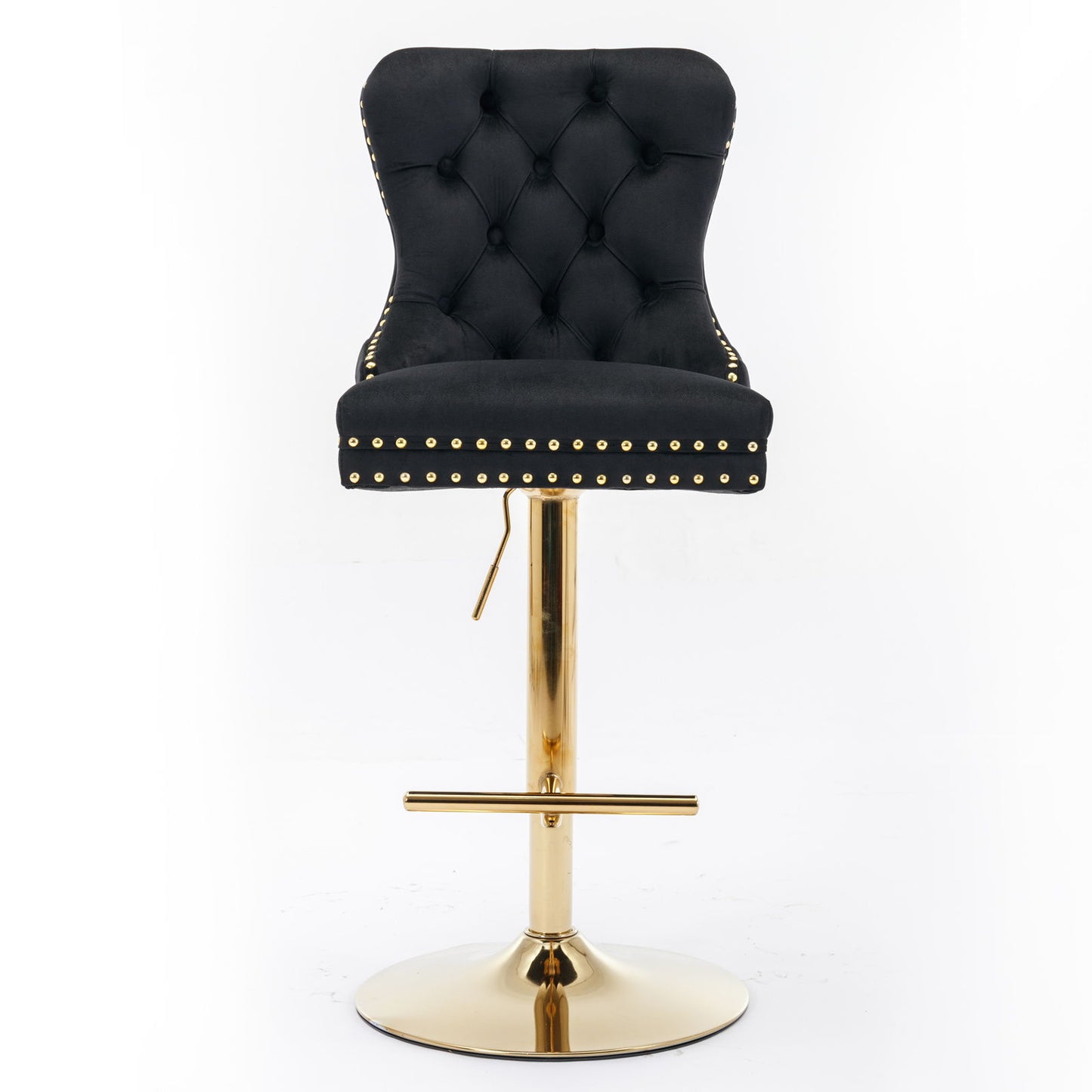 Thick Golden Swivel Velvet Barstools Adjusatble Seat Height From 25-33", Modern Upholstered Bar Stools With Backs Comfortable Tufted For Home Pub And Kitchen Island (Set of 2) Home Essentials