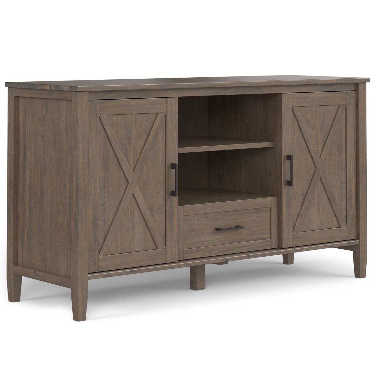 Ela - Medium TV Stand - Smoky Brown Simpli-Home