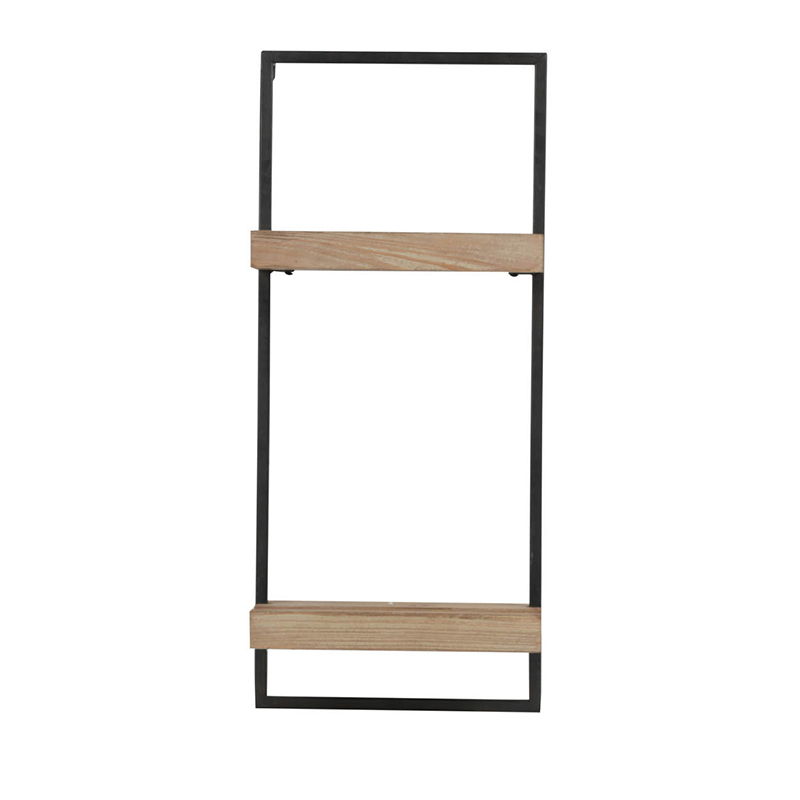 Wall Shelf With Two Shelves - Black Brown Daily Nest