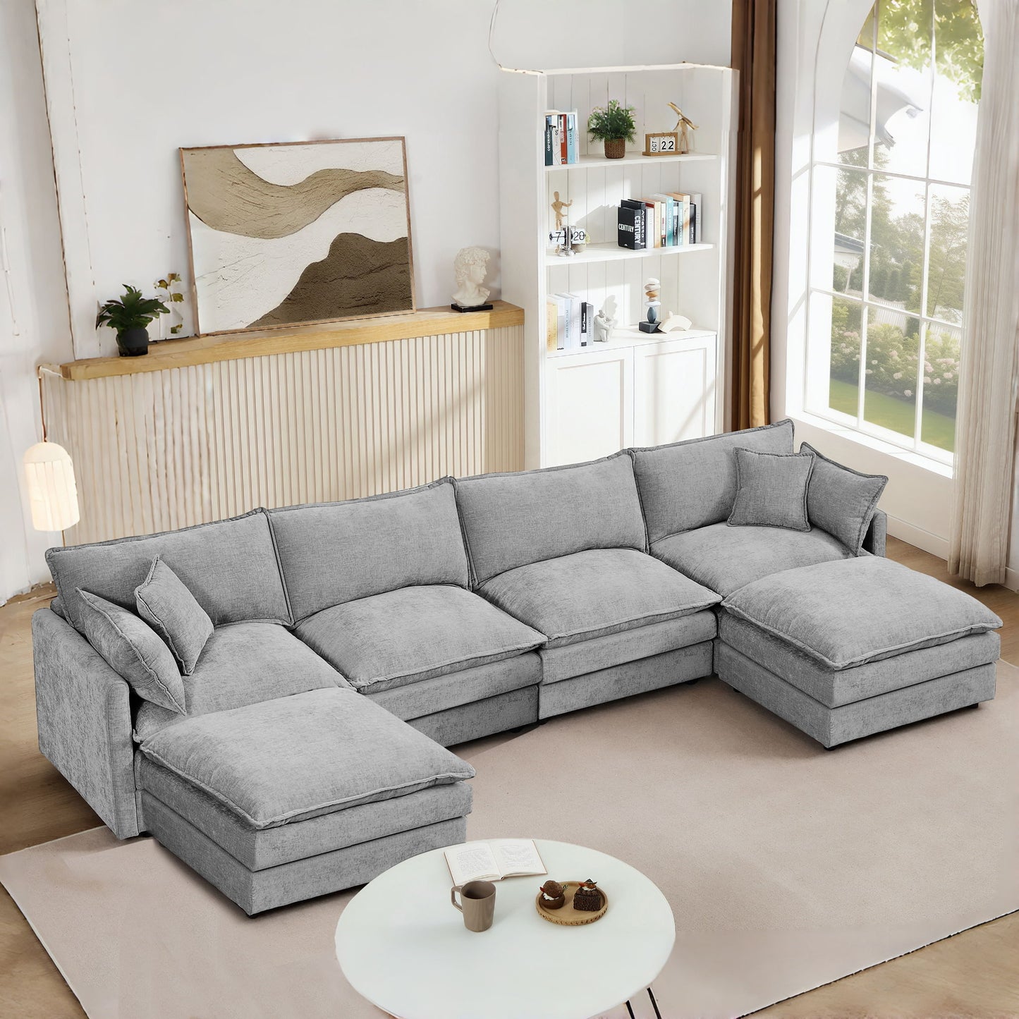 Modular U Shaped Sectional Sofa, 4 Seater Comfy Cloud Couch Home Essentials