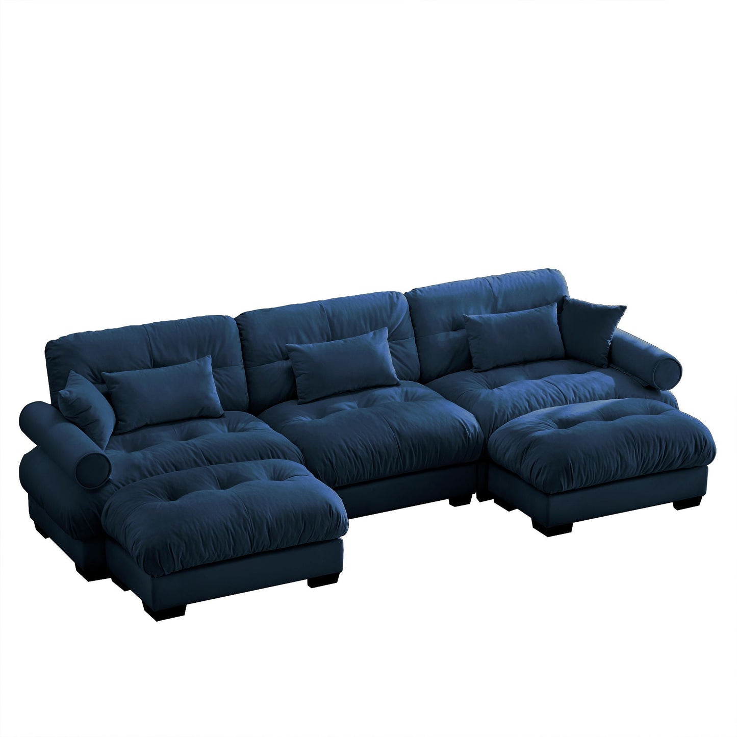Super Comfort Oversized Modular Sectional Sofa With Movable Ottoman - Snoozhouse