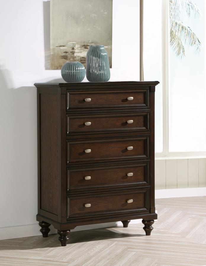 Andover - 5-Drawer Chest Of Drawers - Dark Oak Coaster Fine Furniture