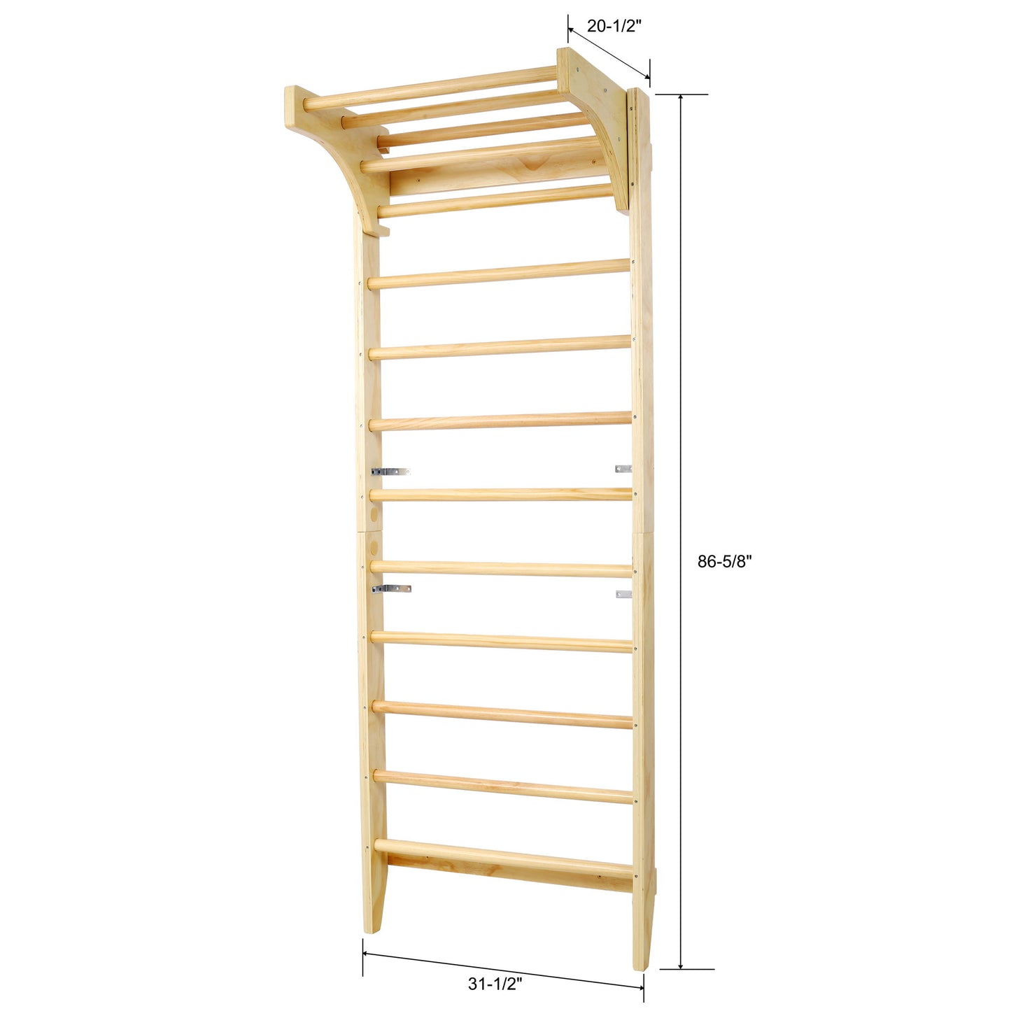 Swedish Ladder, Stall Bars Set For Physical Therapy & Gymnastics - Natural Daily Nest