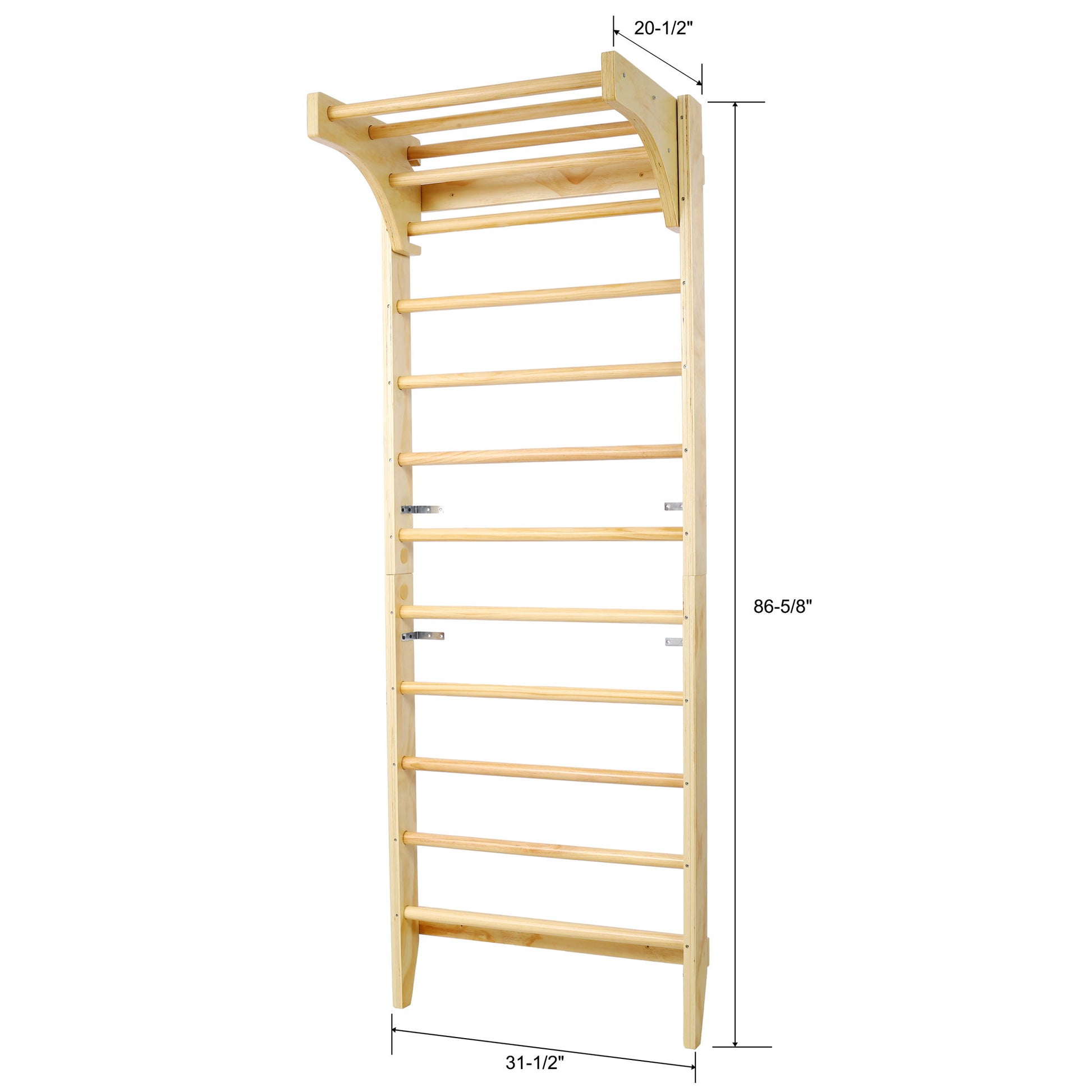 Swedish Ladder, Stall Bars Set For Physical Therapy & Gymnastics - Natural Daily Nest