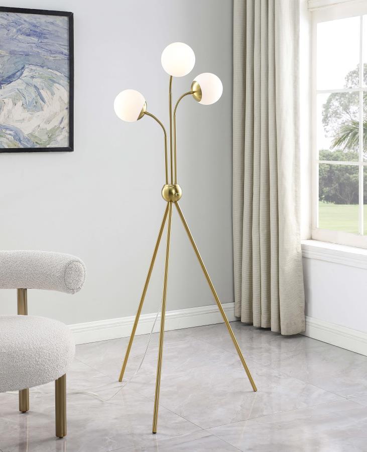 Miley - Spherical Bulb Tripod Tree Floor Lamp - Gold Coaster Fine Furniture