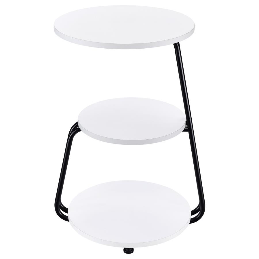 Hilly - 3-Tier Round Accent Side Table - White And Black Coaster Fine Furniture