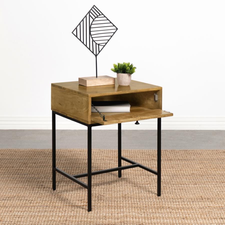 Stephie - Rectangular Side End Table With Storage - Honey Brown Coaster Fine Furniture