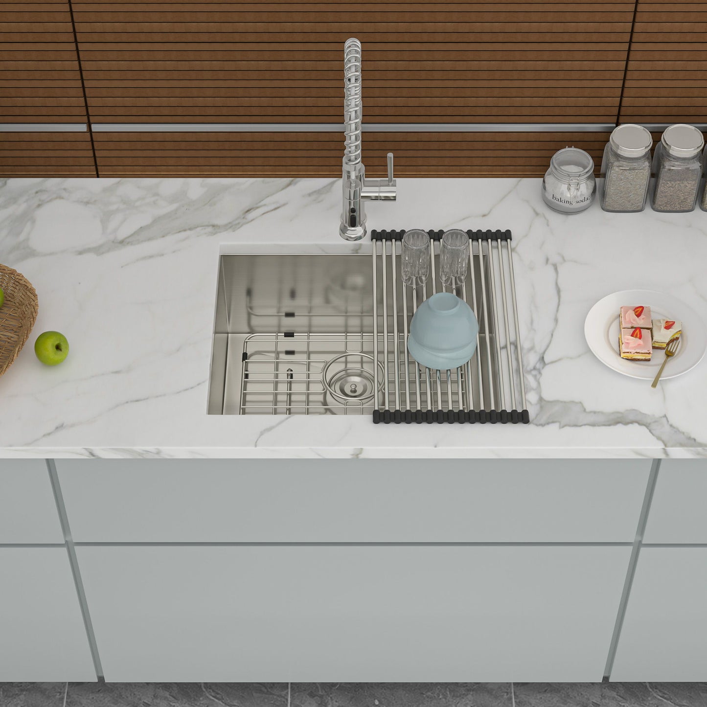 Undermount Steel Kitchen Sink, Deep Single Bowl Basin Daily Nest