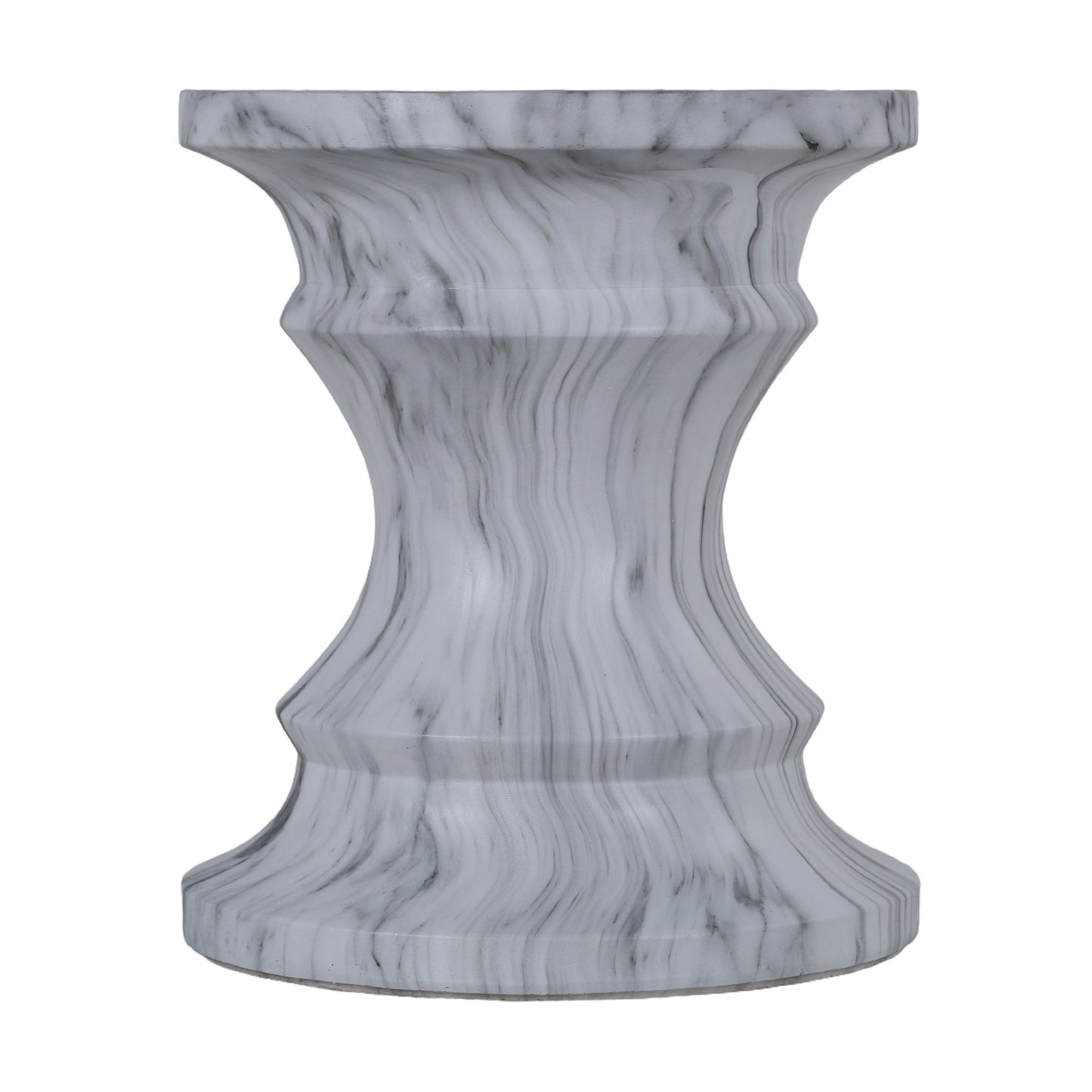 Geometric Round Outdoor End Table - Marble Home Essentials