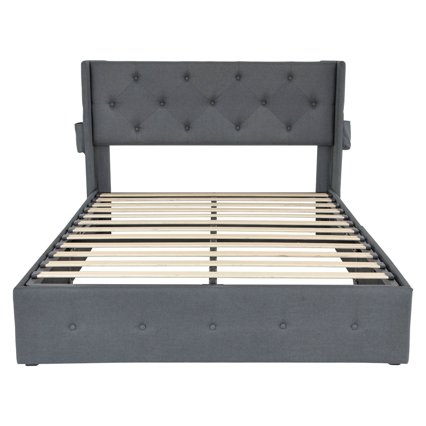 Bed With Gas Lift Storage, USB Ports Home Essentials