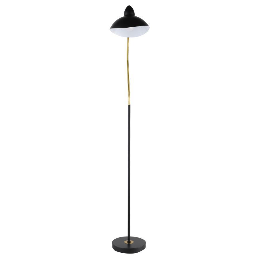 Lucien - Dome Shade Metal Task Floor Lamp - Black Coaster Fine Furniture