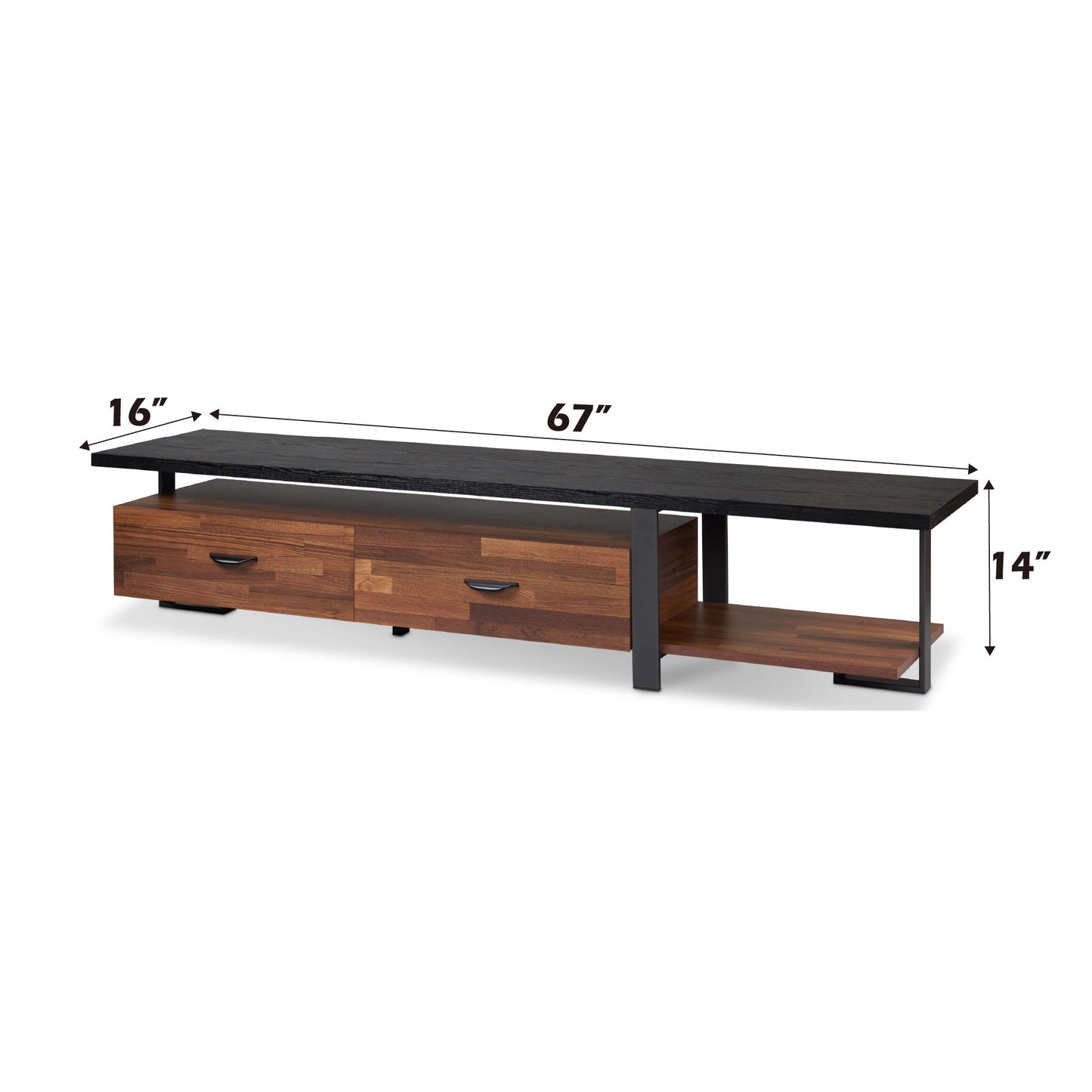 Elling - TV Stand - Walnut / Black Acme
