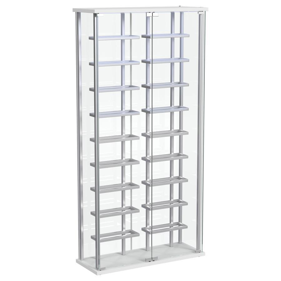 Montara - Tempered Glass Wine Storage LED Curio Cabinet - Chrome Coaster Fine Furniture
