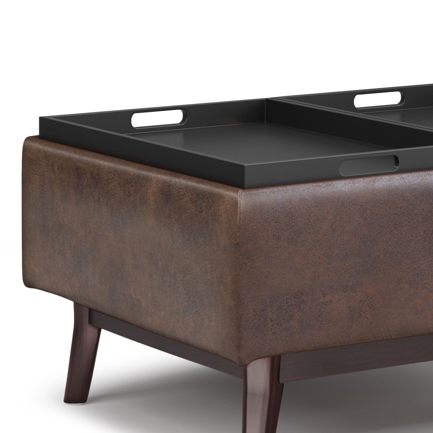 Owen - Tray Top Small Coffee Table Upholstered Storage Ottoman Simpli-Home