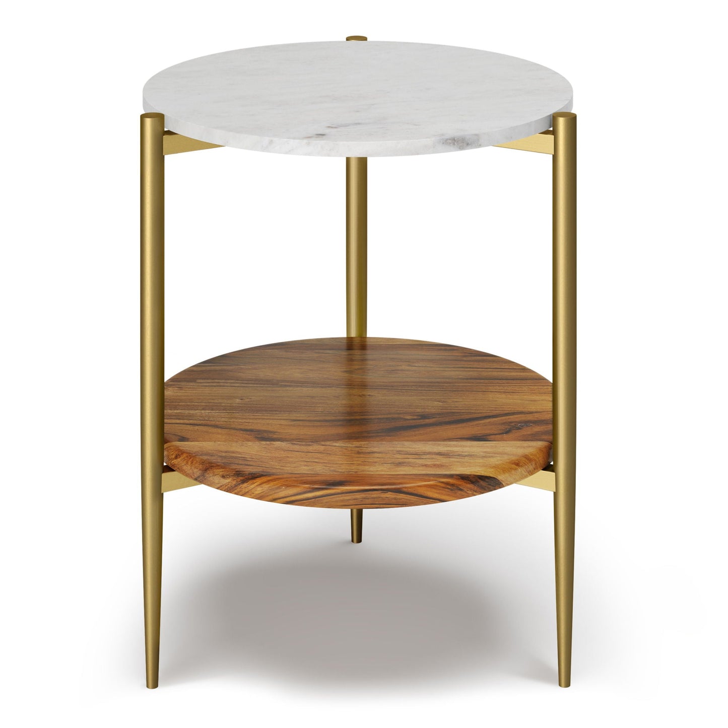 Wagner - Round Marble & Wood Table Simpli-Home