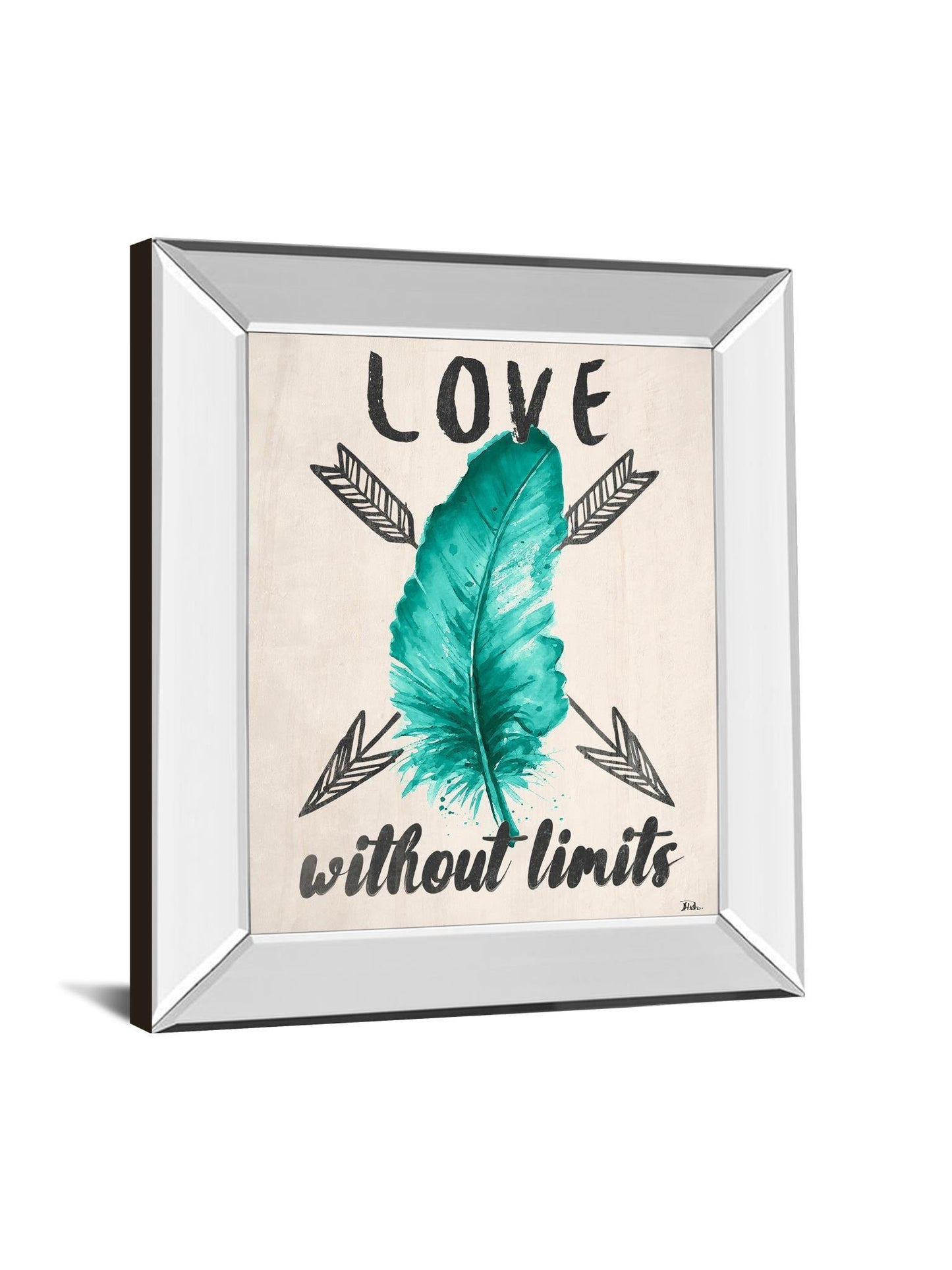 Teal Fearless Limits Il By Patricia Pinto - Mirror Framed Print Wall Art - Green Classy Art
