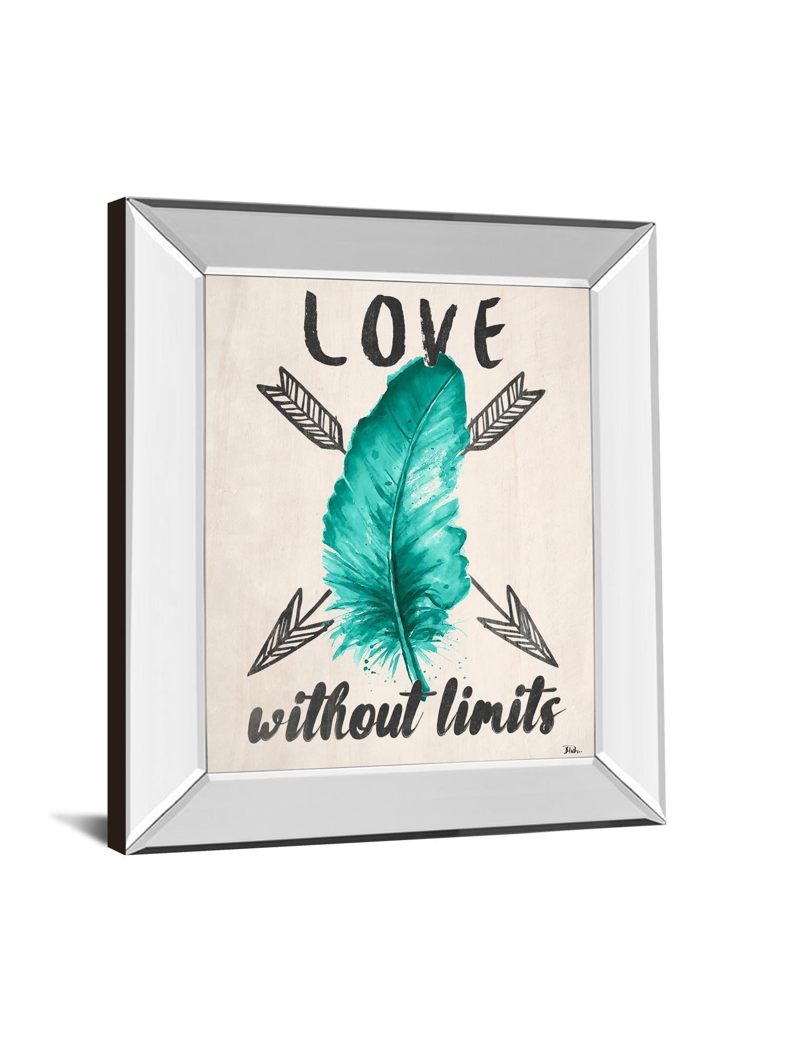 Teal Fearless Limits Il By Patricia Pinto - Mirror Framed Print Wall Art - Green Classy Art