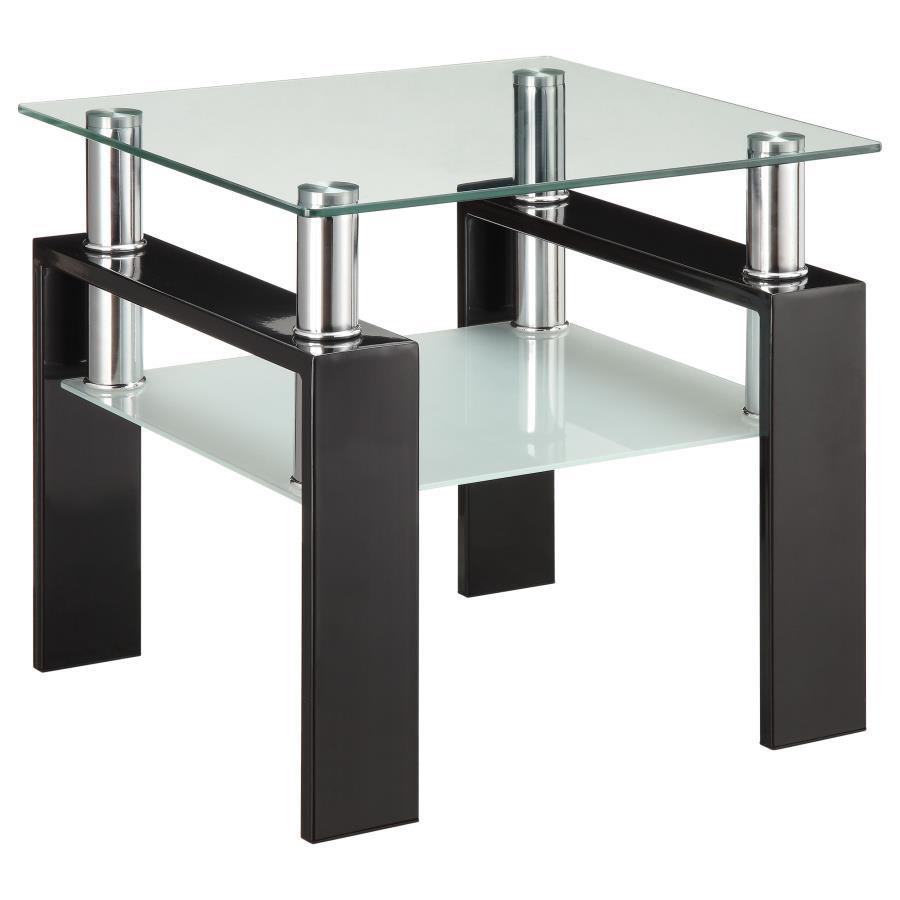 Dyer - 1-Shelf Rectangular Glass Top Table CoasterEveryday