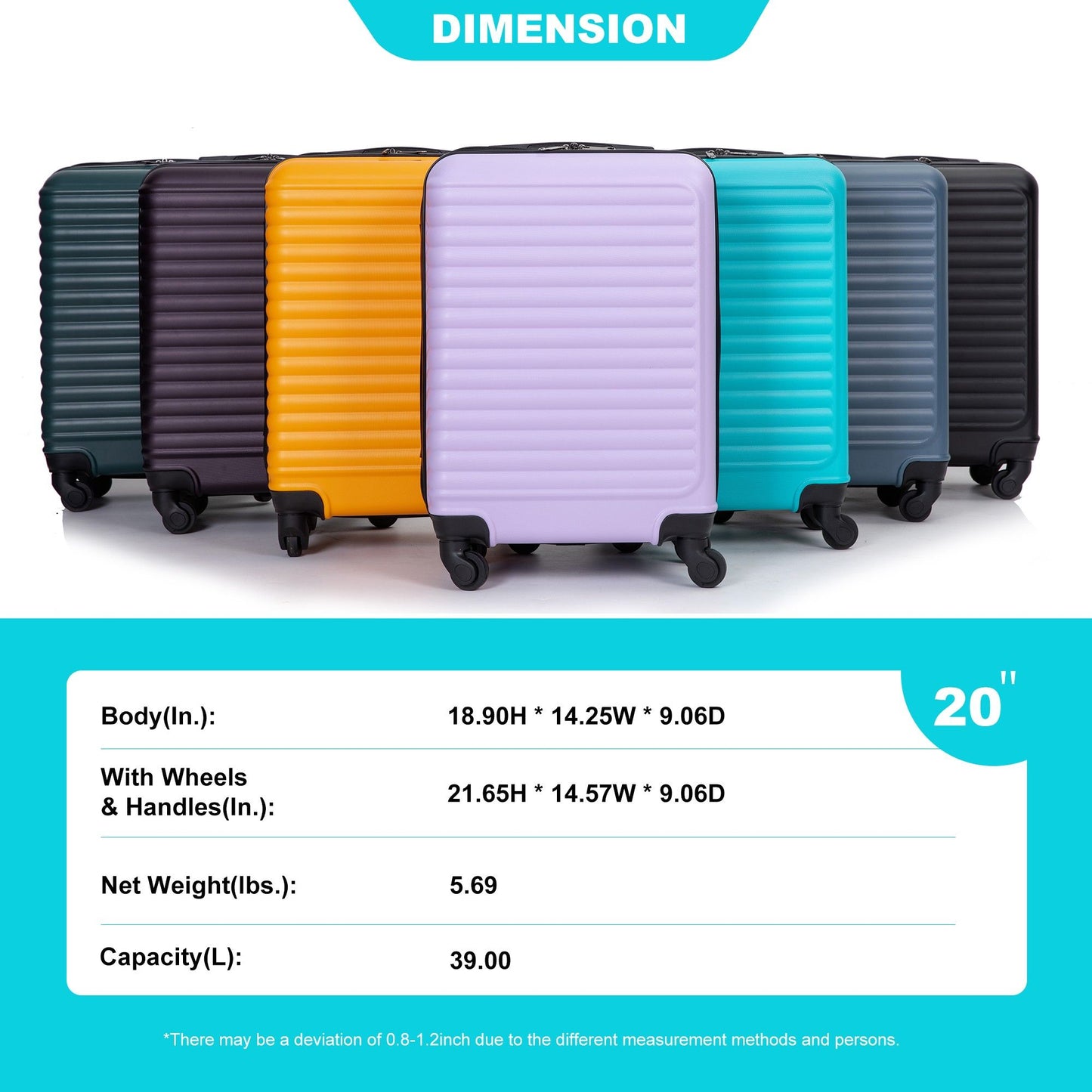 3 Piece Luggage Sets Lightweight Suitcase With Two Hooks, Spinner Wheels, Tsa Lock Daily Nest
