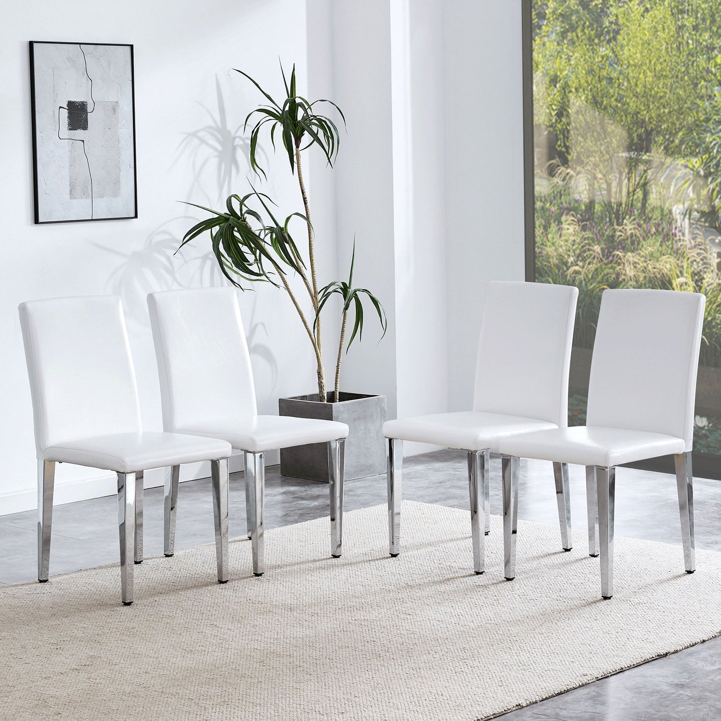 Elegant Upholstered Chairs & Metal Legs Home Essentials