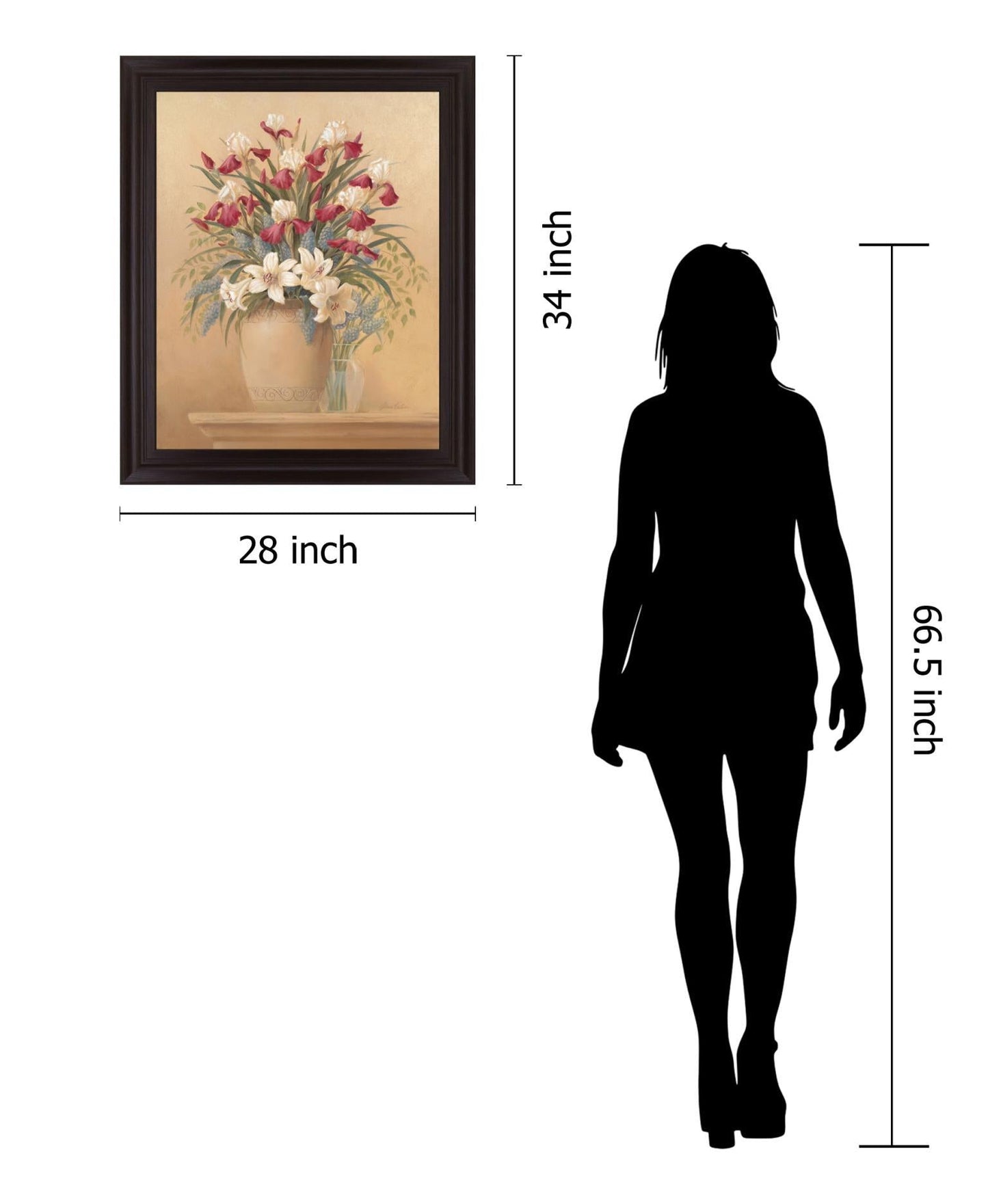 Crimson Lily Display - 28" x 34" Framed Wall Art Classy Art
