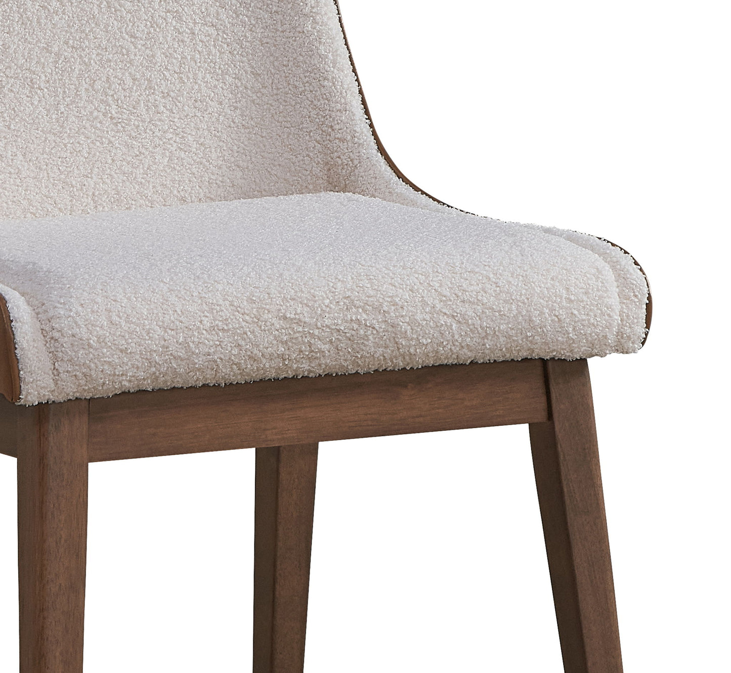 Ginny - Boucle Velvet Side Chair (Set of 2) - Walnut Acme