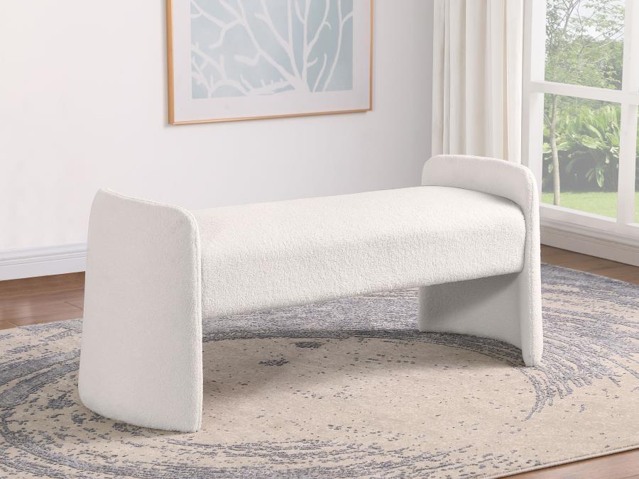 Peoria - Velvet Upholstered Accent Bench - Ivory Coaster Fine Furniture