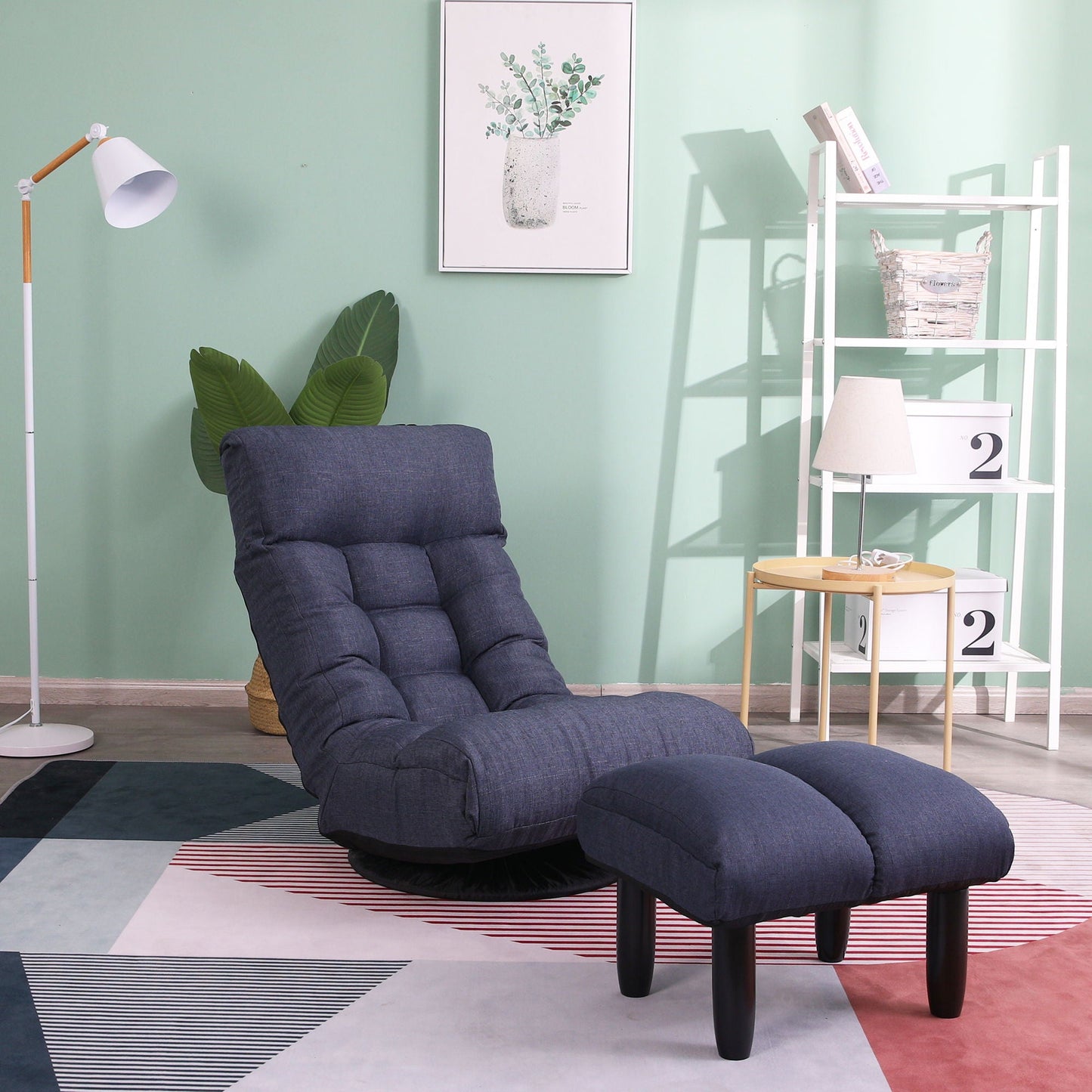 Adjustable Japanese Reclining Floor Chair Sofa With Metal Frame For Living Room Home Essentials