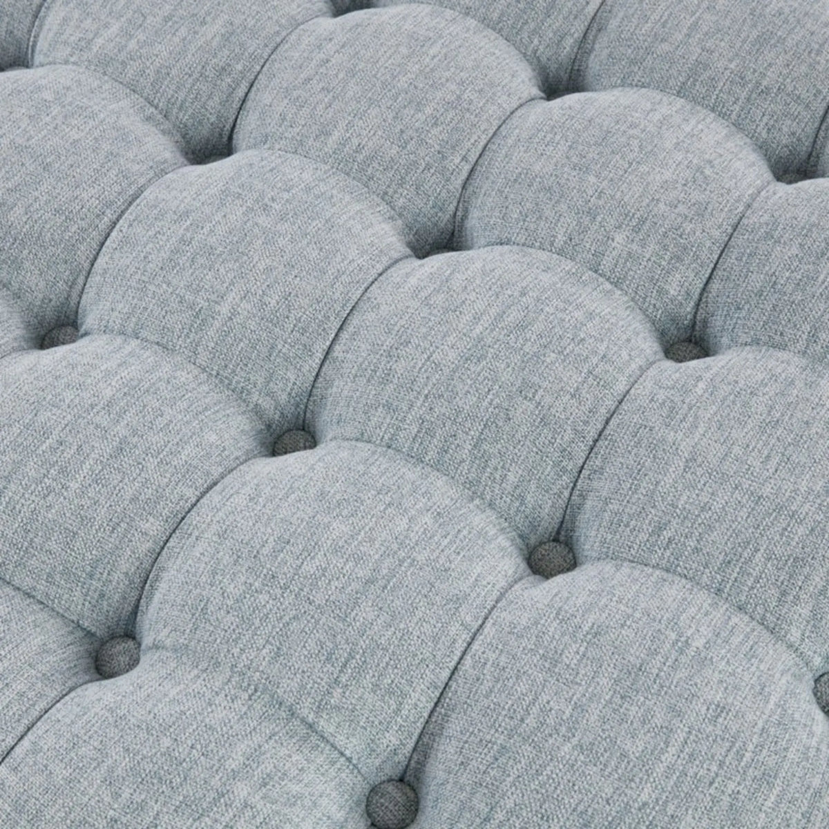 Skirted Tufted Round Ottoman With Button Top - Gray JLA