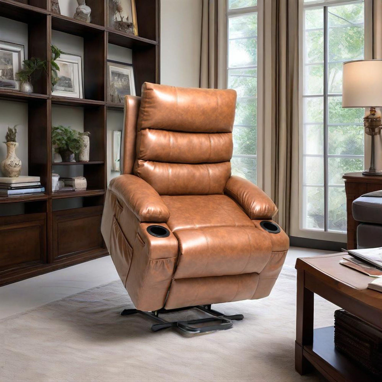 Large Size Electric Power Lift Recliner Chair Sofa With 8 Point Vibration Massage And Lumbar Heat Home Essentials